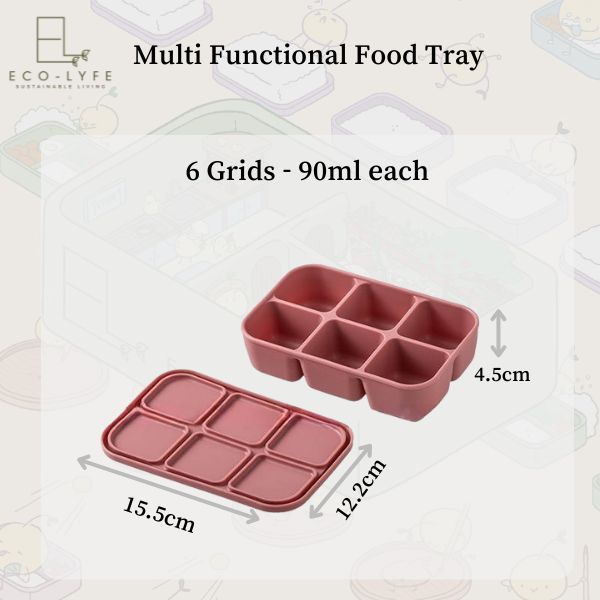 [Eco-Lyfe] Multi Functional Silicone Food Tray (6 Grids)