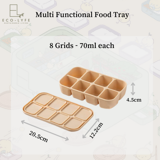 [Eco-Lyfe] Multi Functional Silicone Food Tray (8 Grids)