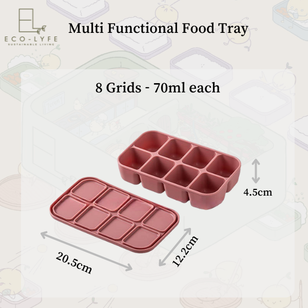 [Eco-Lyfe] Multi Functional Silicone Food Tray (8 Grids)