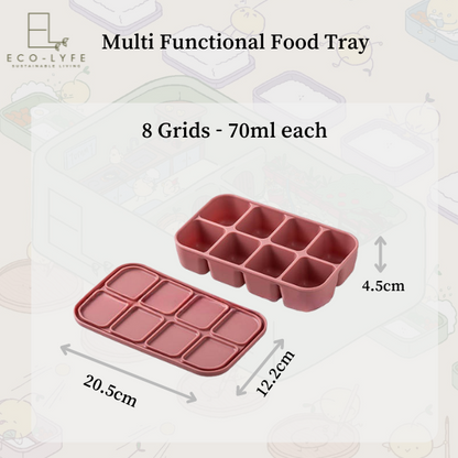 [Eco-Lyfe] Multi Functional Silicone Food Tray (8 Grids)